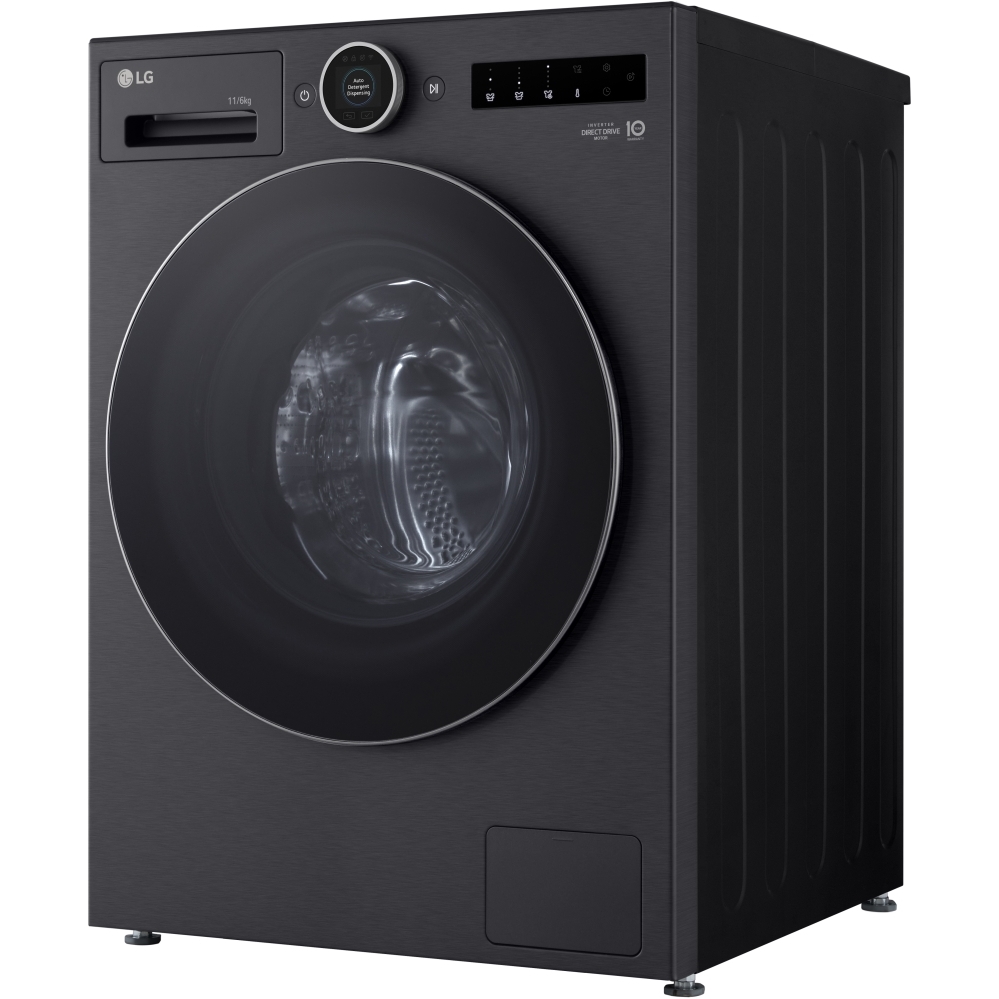 LG WHX9516TBC Washer Dryer, 11kg/6kg, 1400 Spin, Black, A Rated