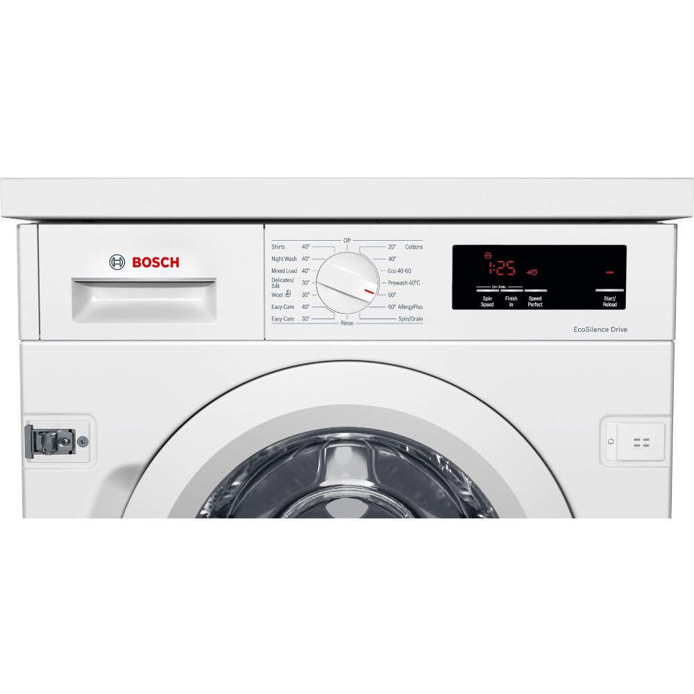 Bosch WIW28302GB Series 6 Integrated Washing Machine, 8kg, 1400 Spin, White, C Rated