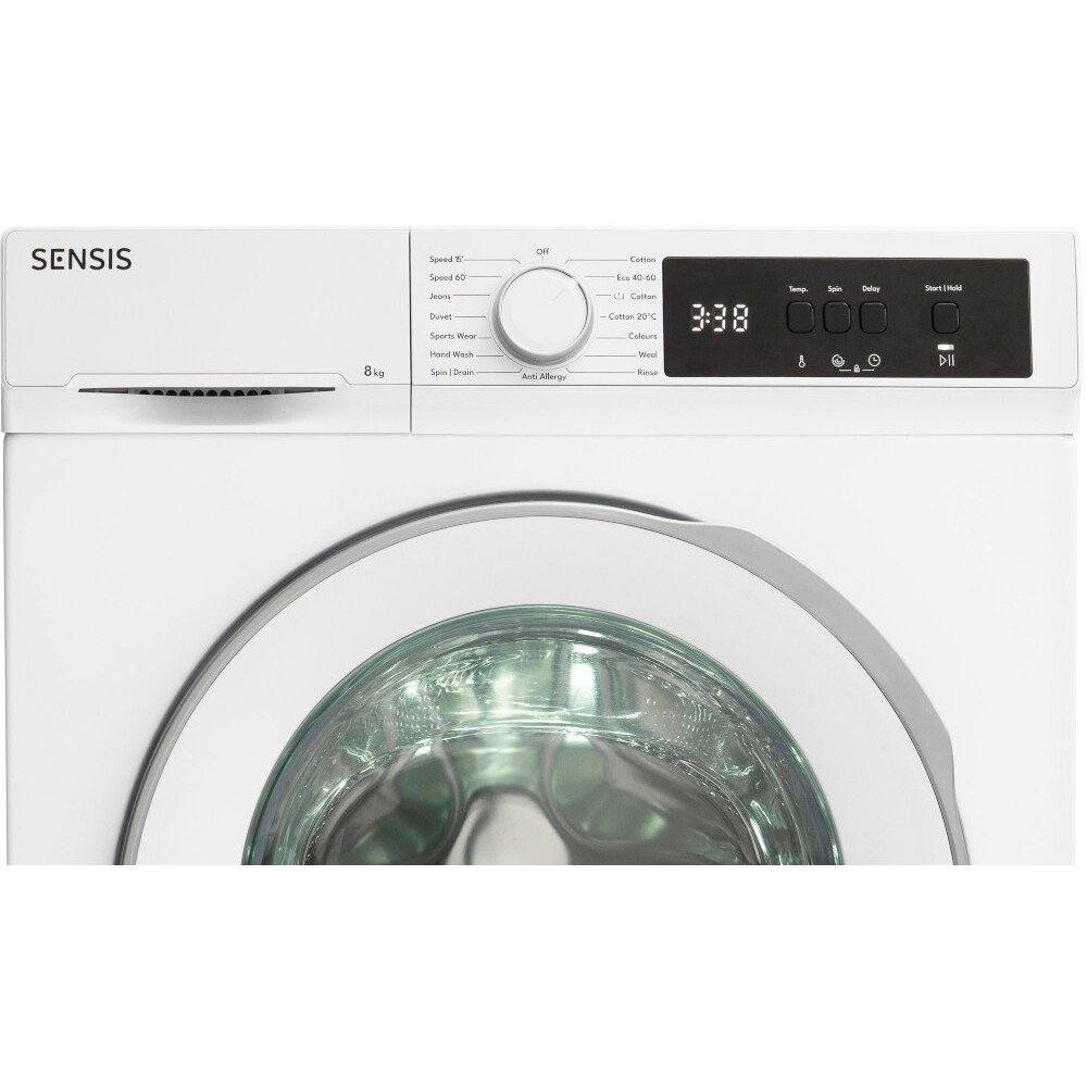 Sensis WMF01814AW Washing Machine, 8kg, 1400 Spin, White, A Rated