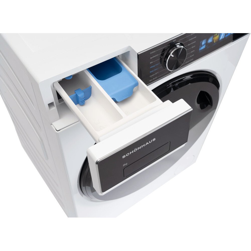 Schonhaus WMSF01814AW Washing Machine, 8kg, 1400 Spin, White, A Rated