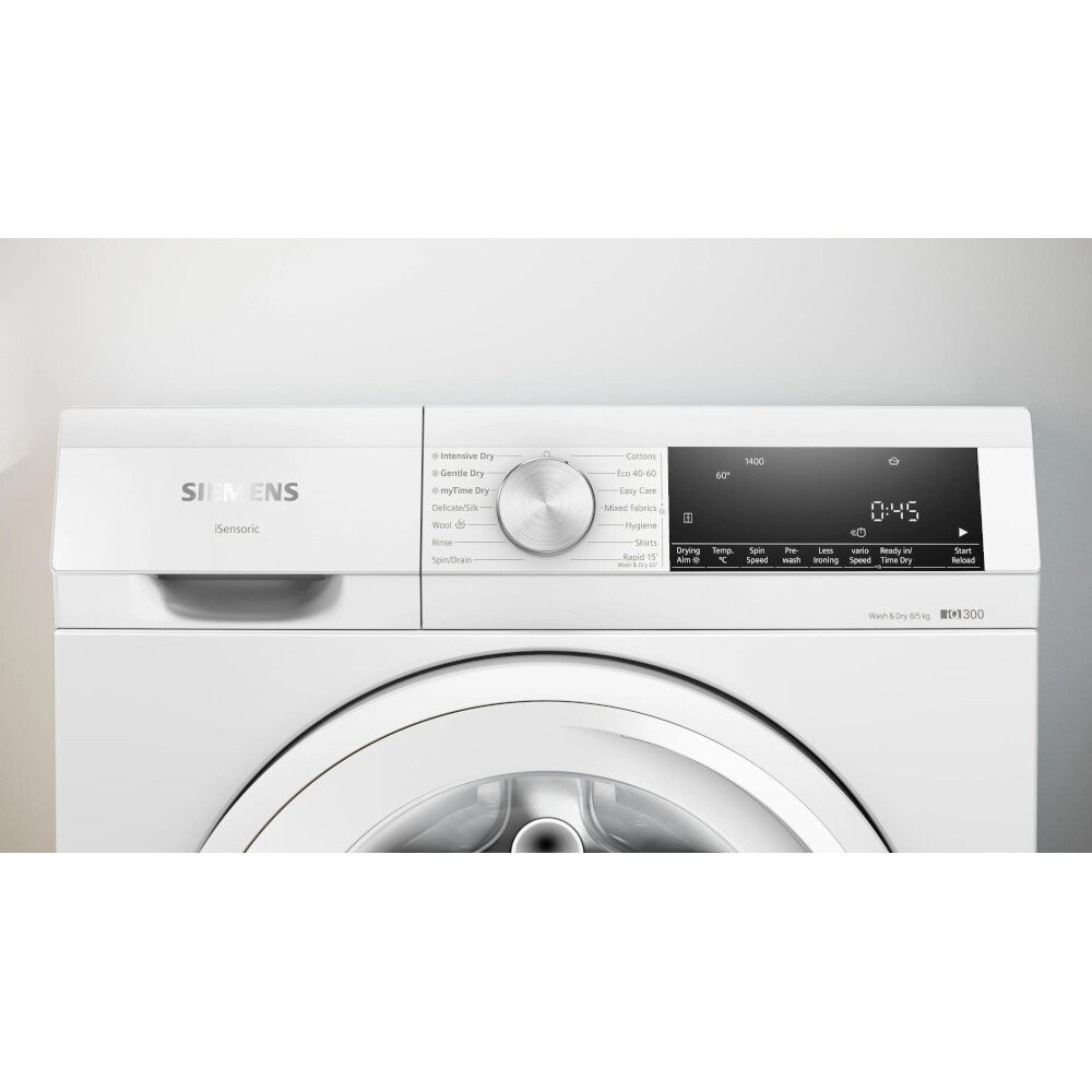 Siemens WN34A1U8GB iQ300 Washer Dryer, 8kg/5kg, 1400 Spin, White, E Rated