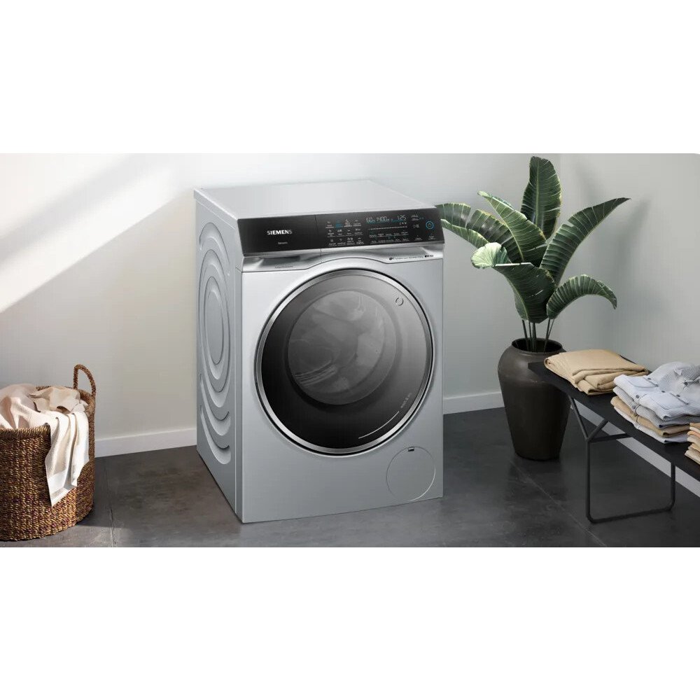 Siemens WN54C2ATGB iQ700 i-Dos Washer Dryer, 10.5kg/6kg, 1400 Spin, Silver, D Rated