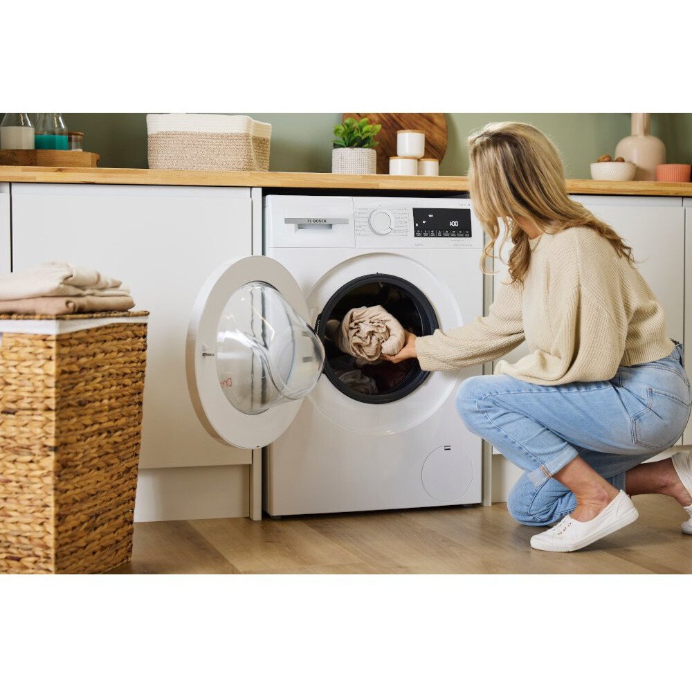 Bosch WNA144V9GB Series 4 Washer Dryer, 9kg/5kg, 1400 Spin, White, E Rated