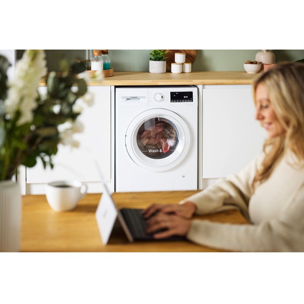 Bosch WNA144V9GB Series 4 Washer Dryer, 9kg/5kg, 1400 Spin, White, E Rated
