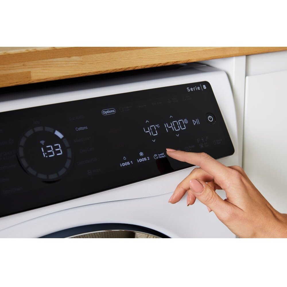 Bosch WNC25410GB Series 8 i-Dos Washer Dryer, 10kg/6kg, 1400 Spin, White, D Rated