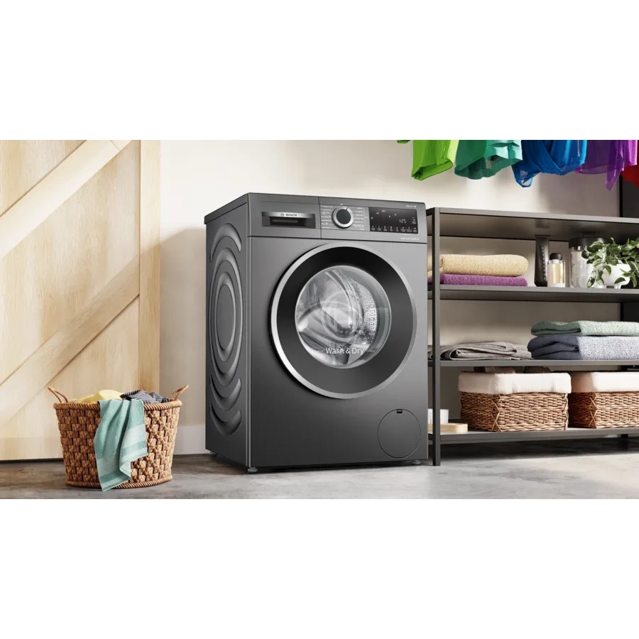 Bosch WNG254R1GB Series 6 Washer Dryer, 10kg/6kg, 1400 Spin, Grey, A Rated