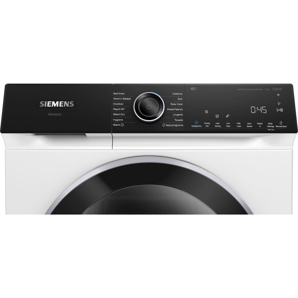 Siemens WQ46H2D9GB iQ500 Heat Pump Tumble Dryer, 9kg, White, A+++ Rated