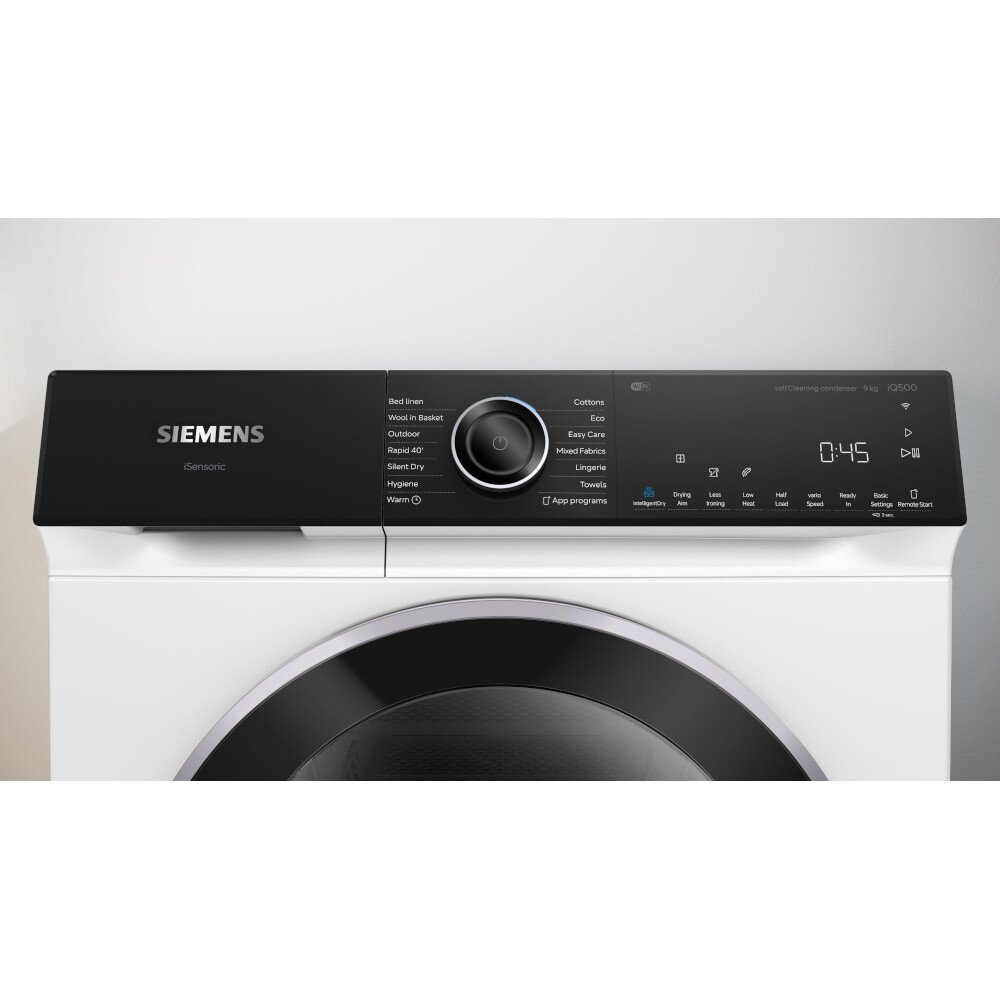 Siemens WQ46H2D9GB iQ500 Heat Pump Tumble Dryer, 9kg, White, A+++ Rated