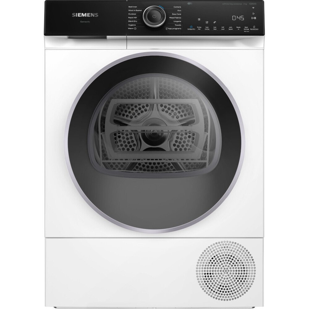 Siemens WQ46H2D9GB iQ500 Heat Pump Tumble Dryer, 9kg, White, A+++ Rated