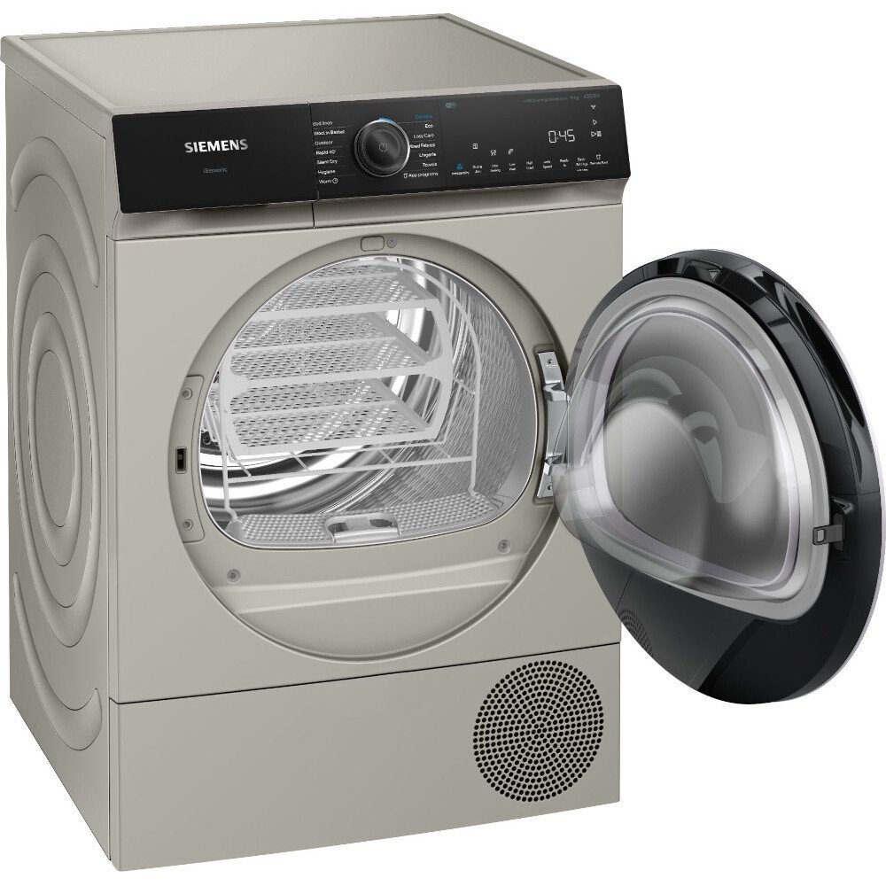 Siemens WQ46H2DXGB iQ500 Heat Pump Tumble Dryer, 9kg, Silver, A+++ Rated