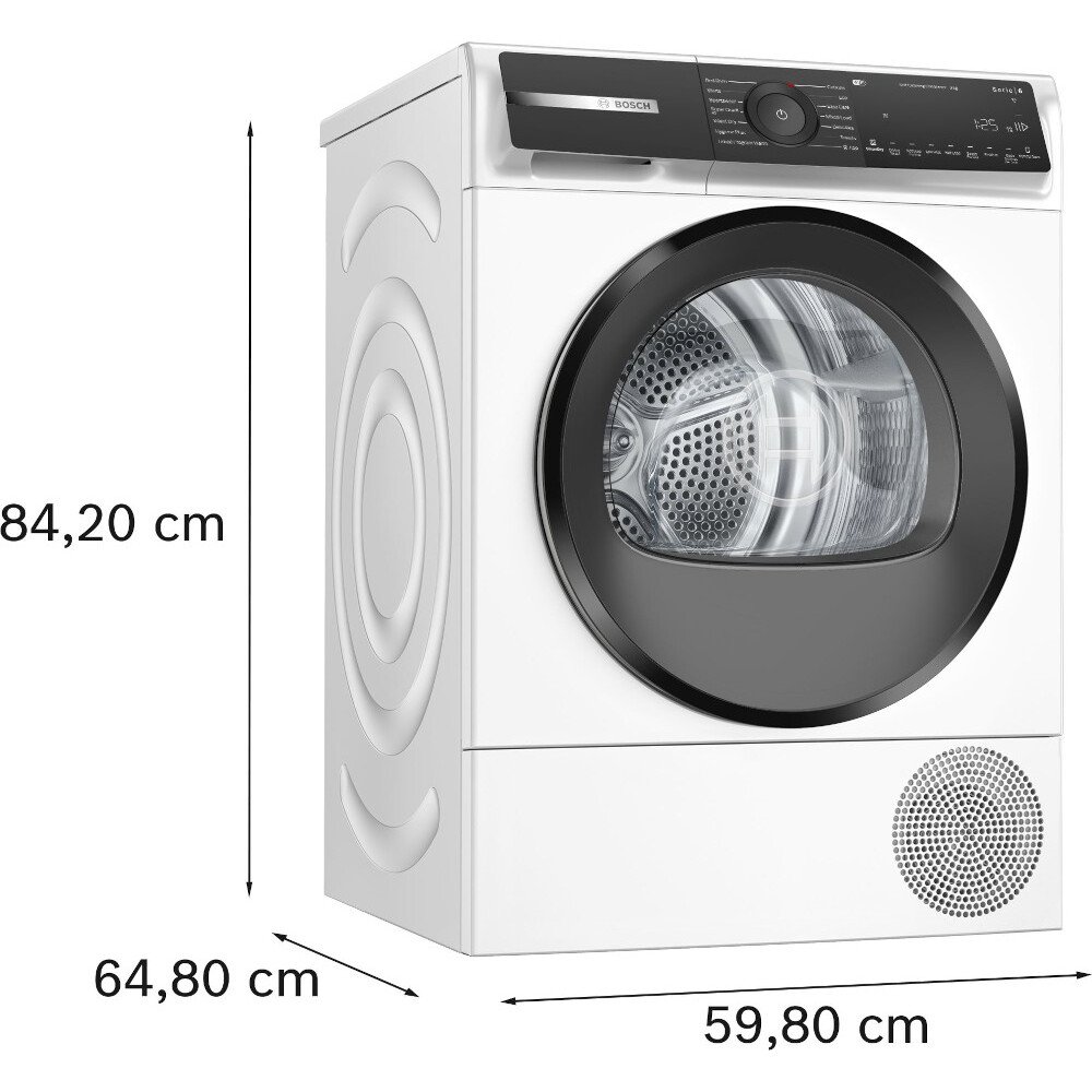 Bosch WQH246D9GB Series 6 Heat Pump Tumble Dryer, 9kg, White, A+++ Rated