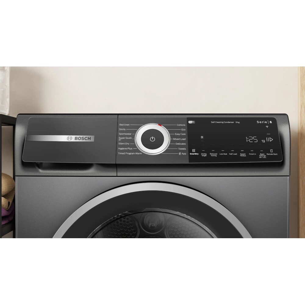 Bosch WQH246DRGB Series 6 Heat Pump Tumble Dryer, 9kg, Grey, A+++ Rated