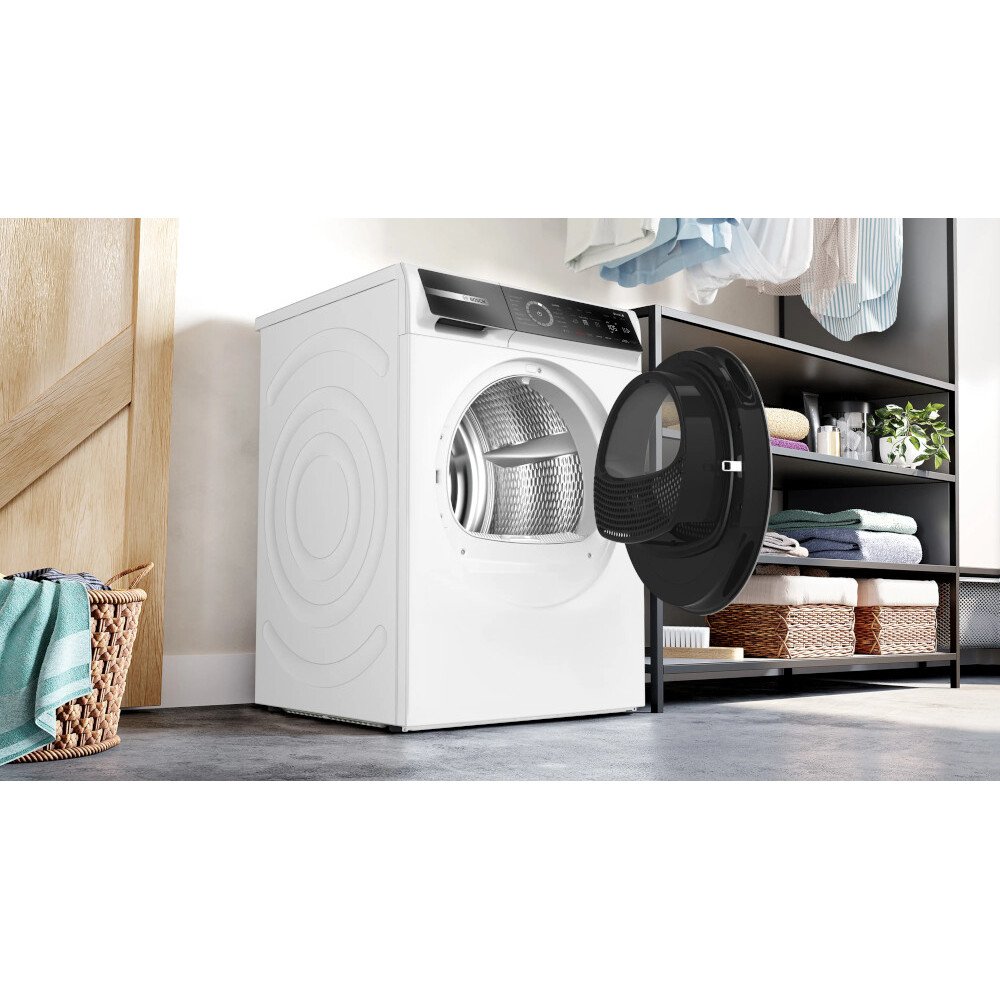 Bosch WRB247C9GB Series 8 Heat Pump Tumble Dryer, 9kg, White, A Rated