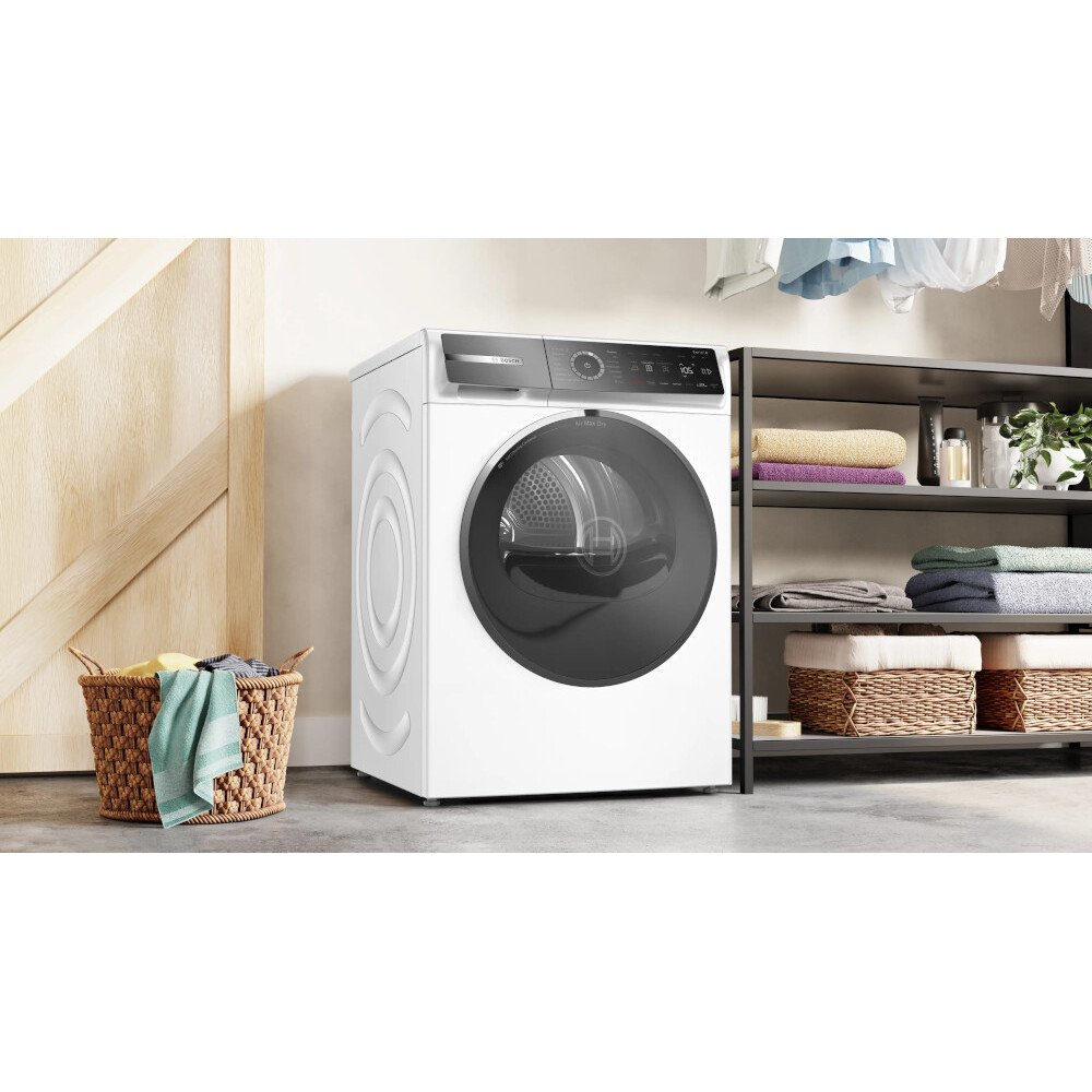 Bosch WRB247C9GB Series 8 Heat Pump Tumble Dryer, 9kg, White, A Rated