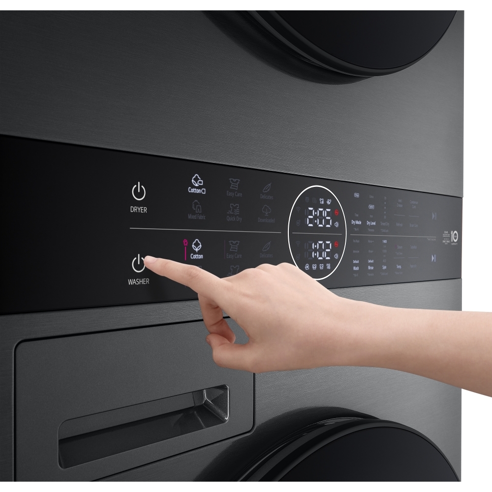 LG WT1210BBTN1 Washer Dryer, 12kg/10kg, 1400 Spin, Black, A Rated