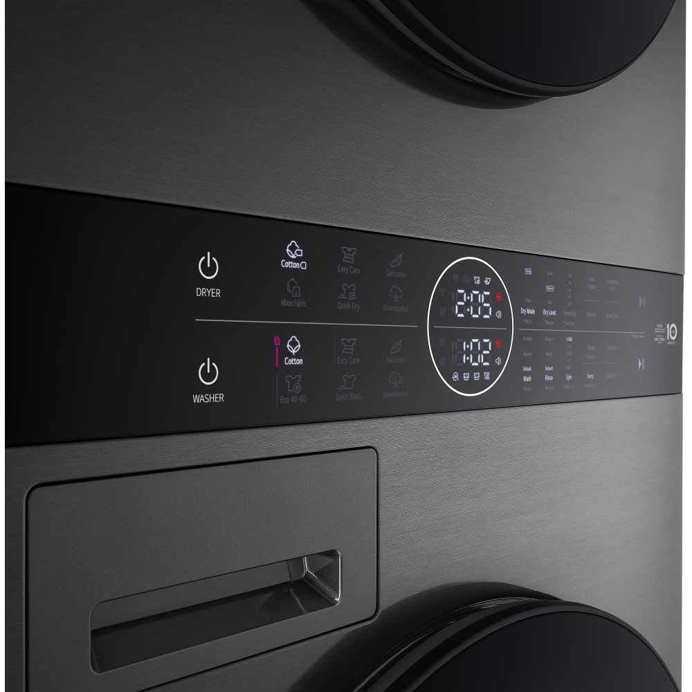 LG WT1210BBTN1 Washer Dryer, 12kg/10kg, 1400 Spin, Black, A Rated