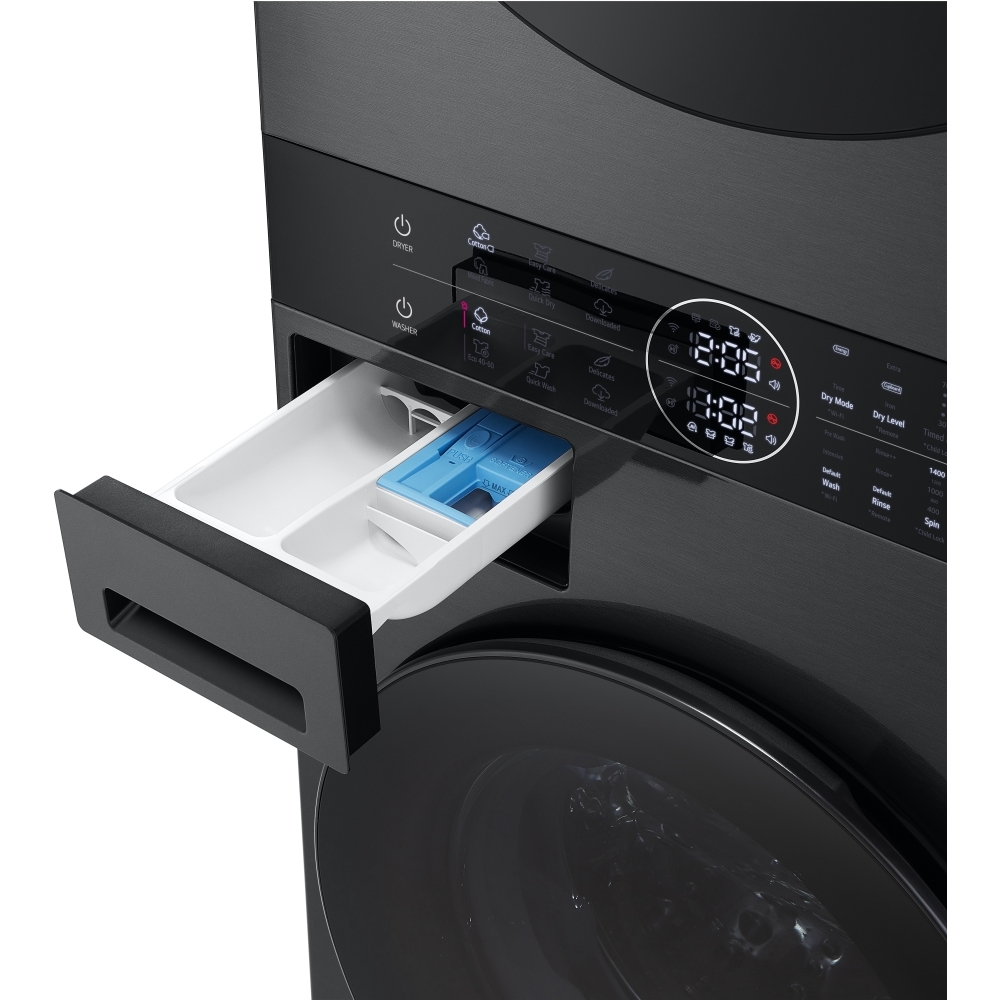 LG WT1210BBTN1 Washer Dryer, 12kg/10kg, 1400 Spin, Black, A Rated
