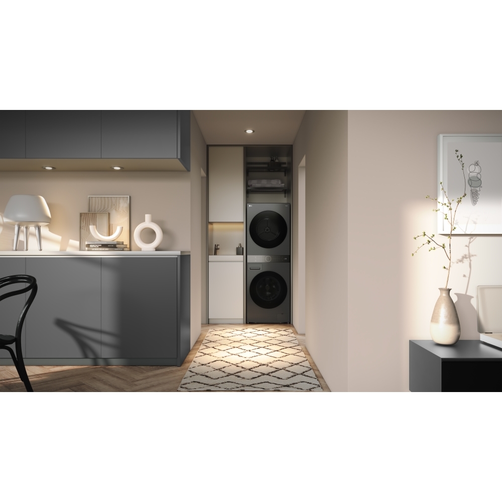 LG WT1210BBTN1 Washer Dryer, 12kg/10kg, 1400 Spin, Black, A Rated