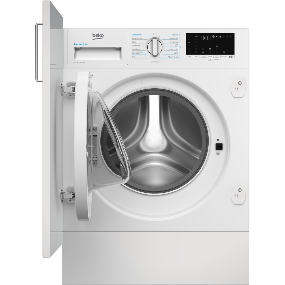 Beko WTIK741511 Integrated Washing Machine, 7kg, 1400 Spin, White, A Rated