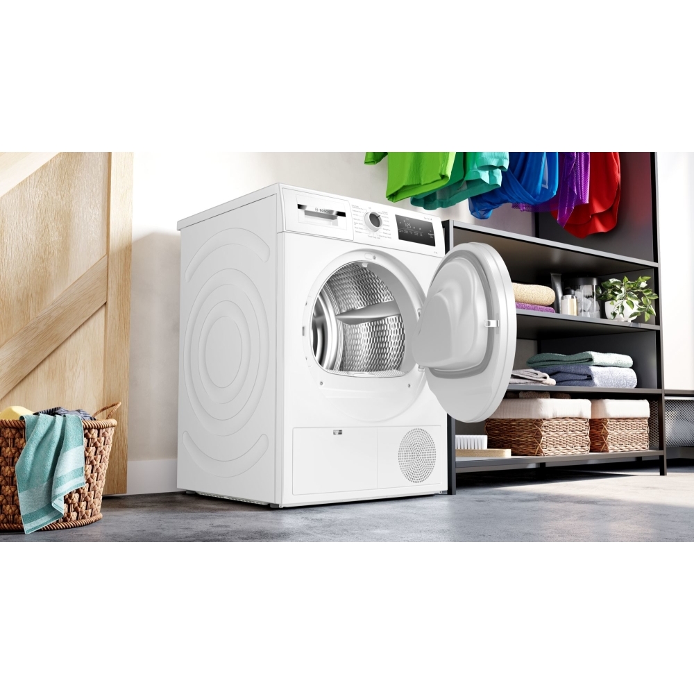 Bosch WTN83202GB Series 4 Condenser Tumble Dryer, 8kg, White, B Rated