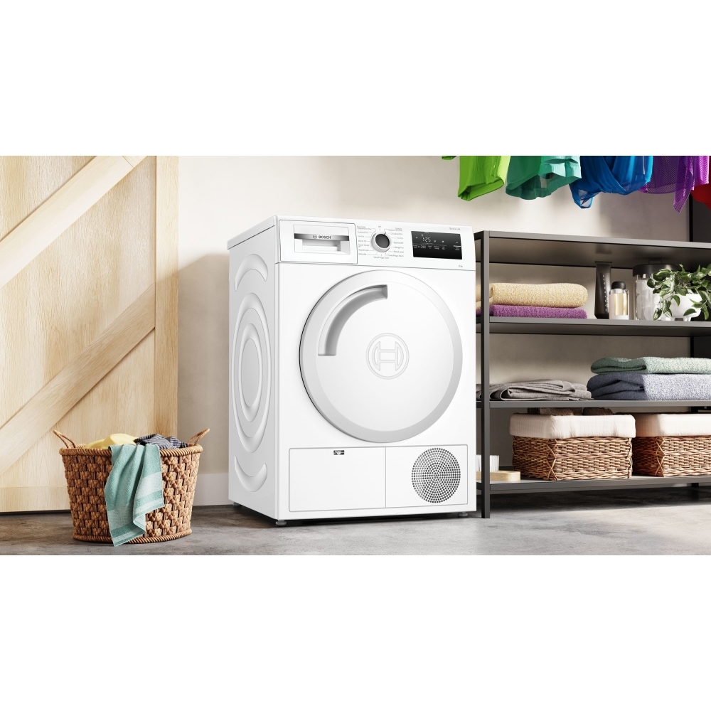 Bosch WTN83202GB Series 4 Condenser Tumble Dryer, 8kg, White, B Rated
