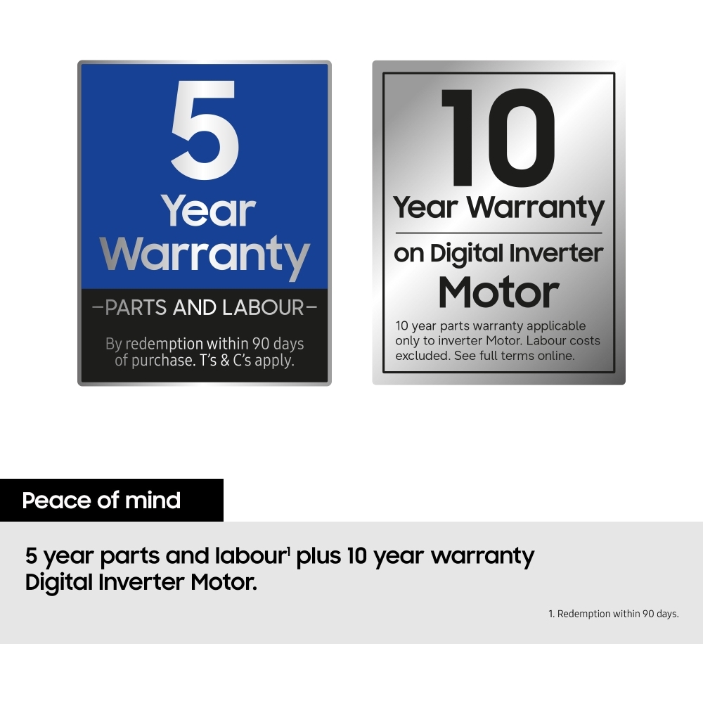 Samsung WW10FG5U34AEEU Washing Machine, 10kg, 1400 Spin, White, A Rated