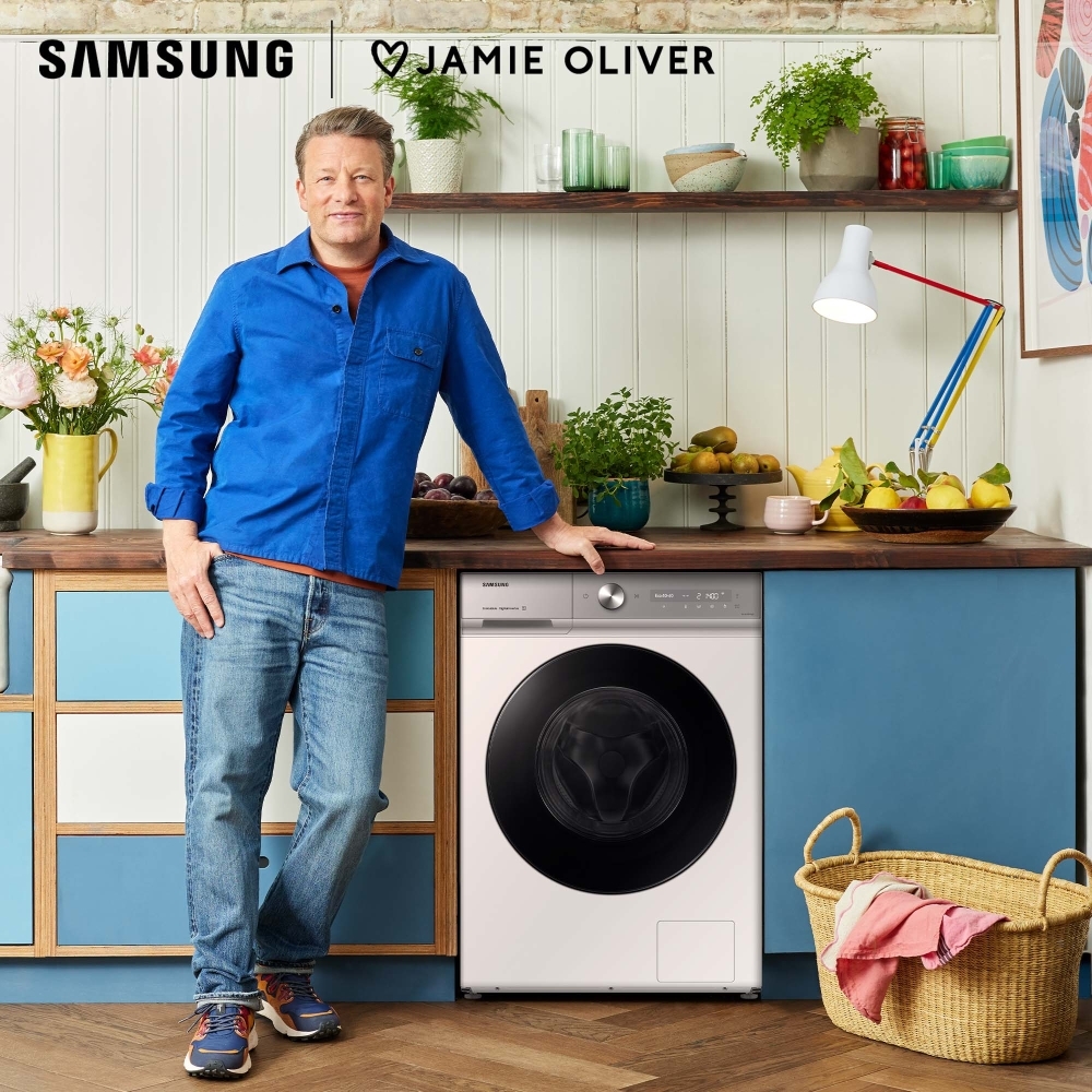 Samsung WW11DB8B95GHU1 Series 8 AI Energy Washing Machine, 11kg, 1400 Spin, White, A Rated