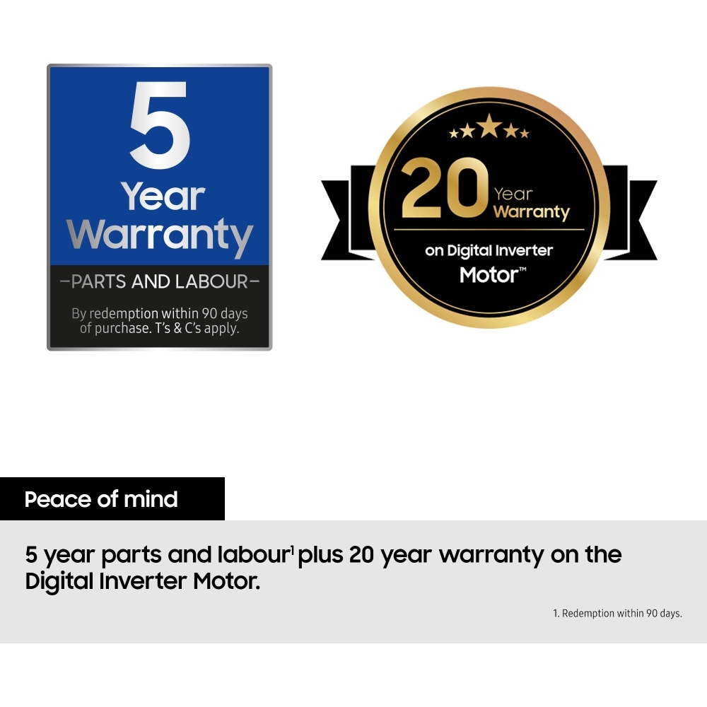 Samsung WW11DG6B25LBU1 Series 6 AI Energy Washing Machine, 11kg, 1400 Spin, Black, A Rated