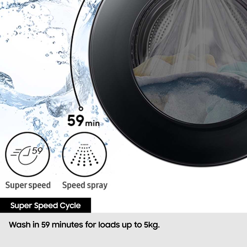 Samsung WW11DG6B25LEU1 Series 6 AI Energy Washing Machine, 11kg, 1400 Spin, White, A Rated