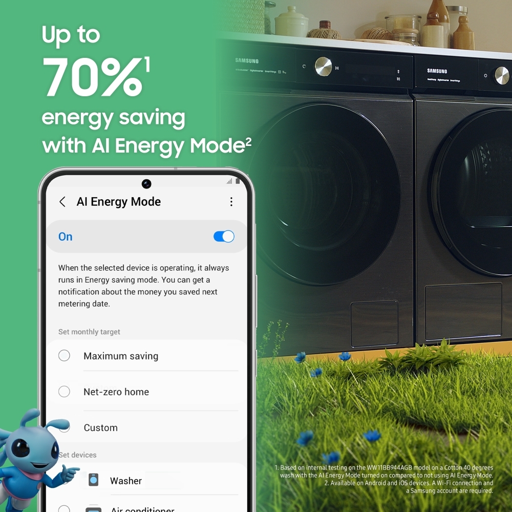 Samsung WW90DG6U85LEU1 Washing Machine, 9kg, 1400 Spin, White, A Rated