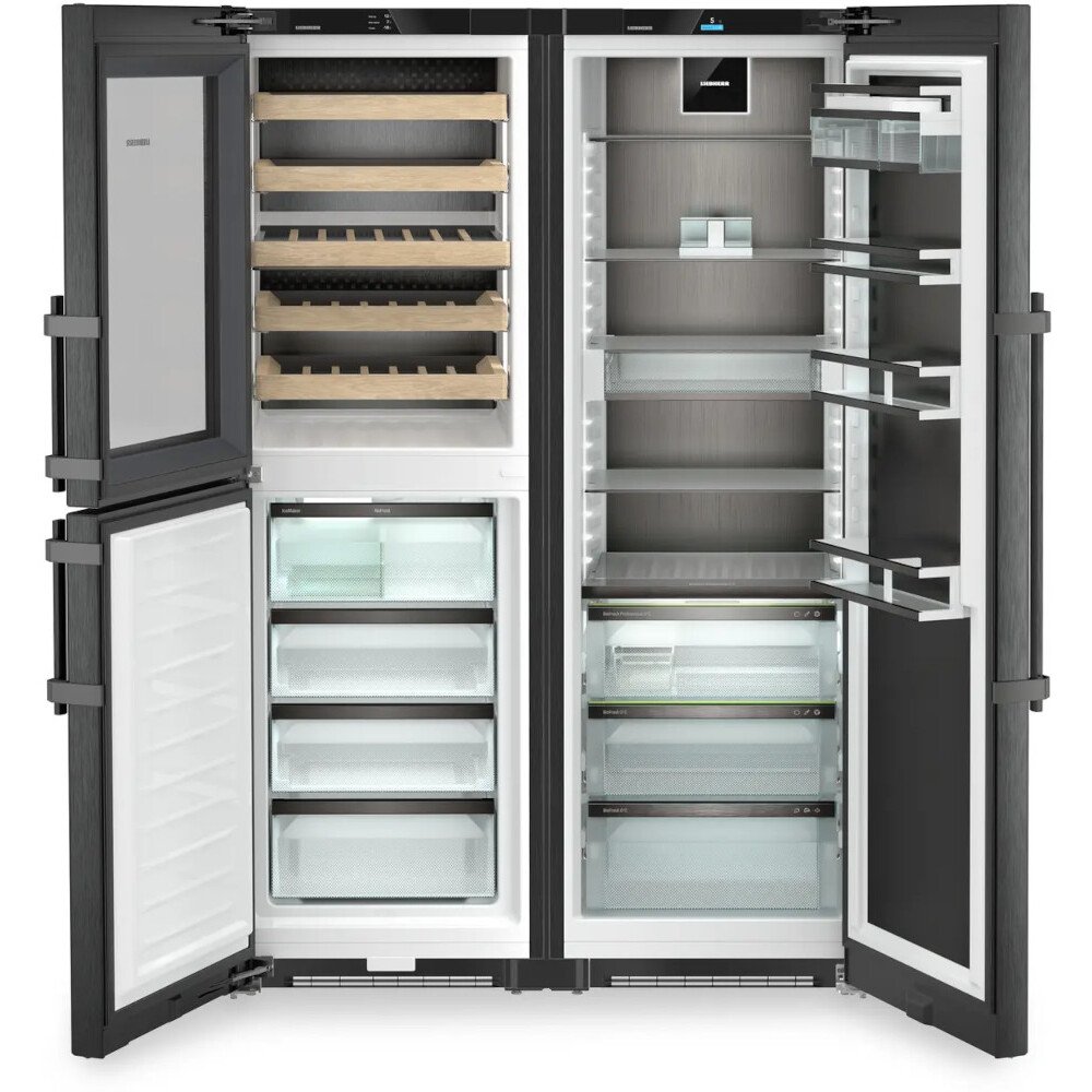 Liebherr XRCbs5295 American Fridge Freezer, Black, D Rated,  Plumbed