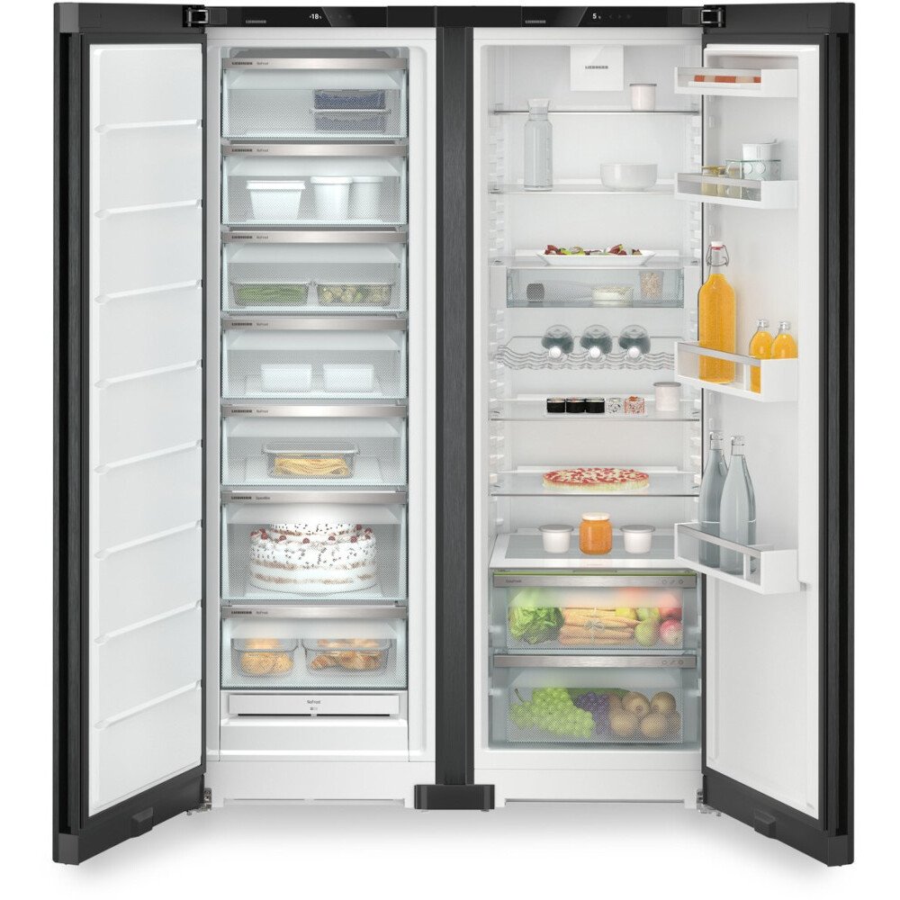 Liebherr XRFbd 5220 Plus American Fridge Freezer,  Non-Plumbed, Black, D Rated
