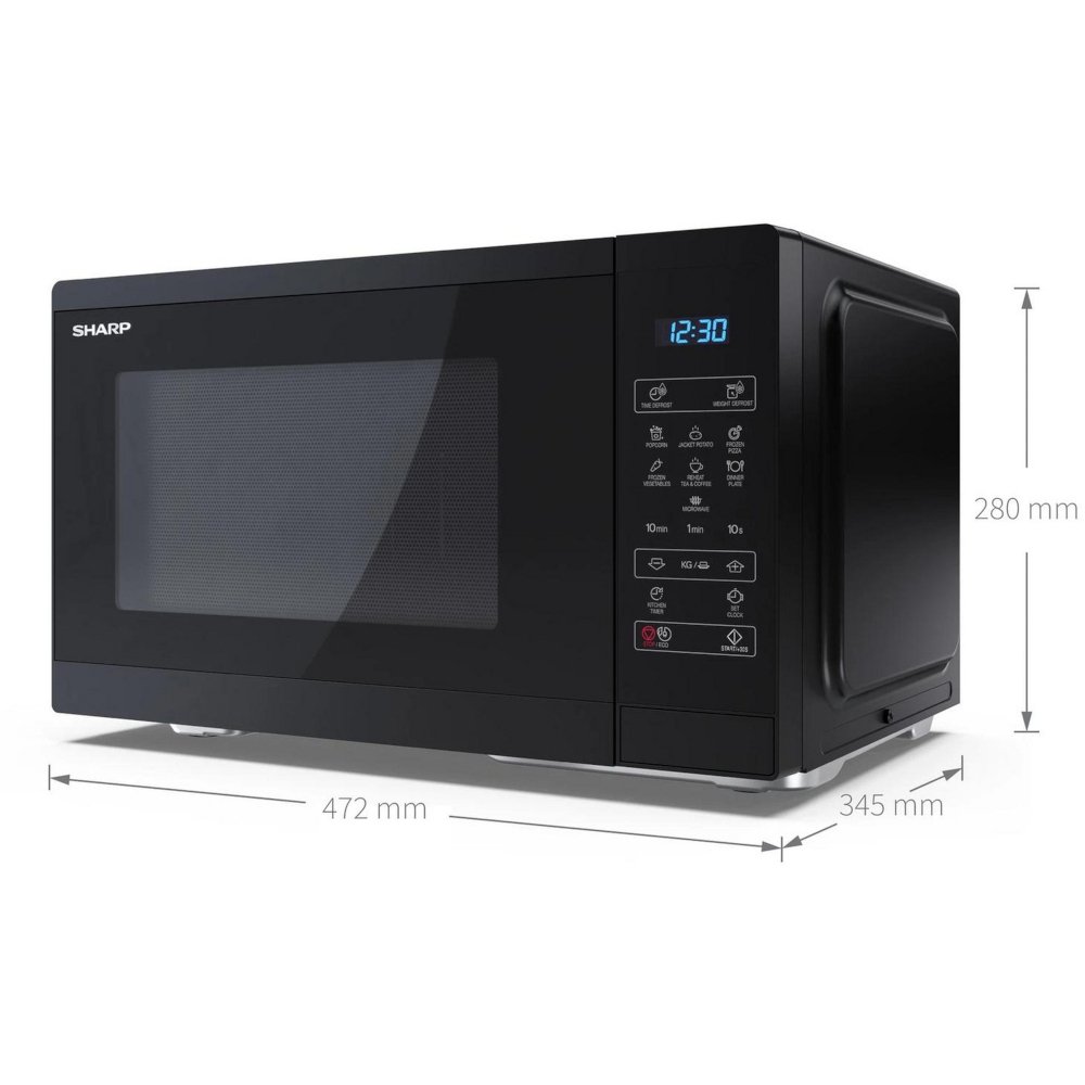 Sharp YC-MS252AU-B Microwave, Black
