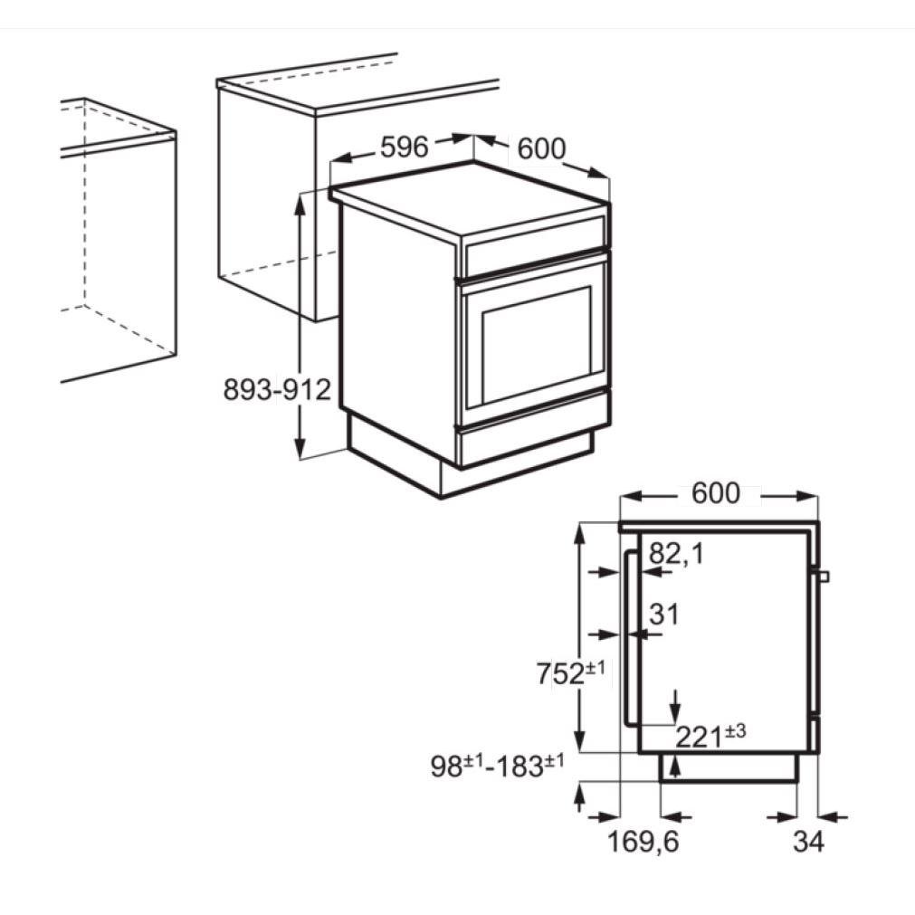 Buy Zanussi ZCK66350BA Dual Fuel Cooker with Double Oven Black