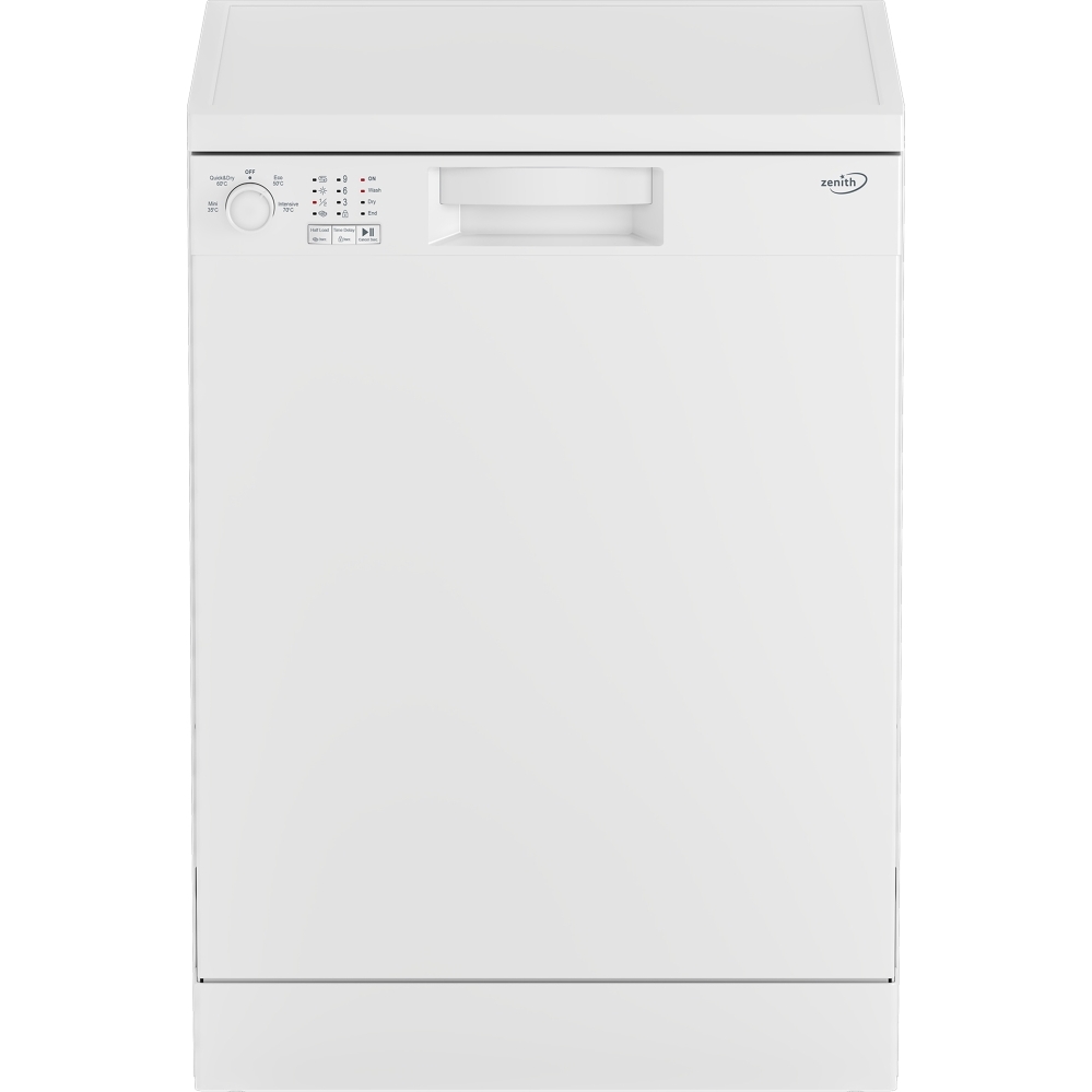 Zenith ZDW601W Dishwasher, 13 Place Settings, White, E Rated