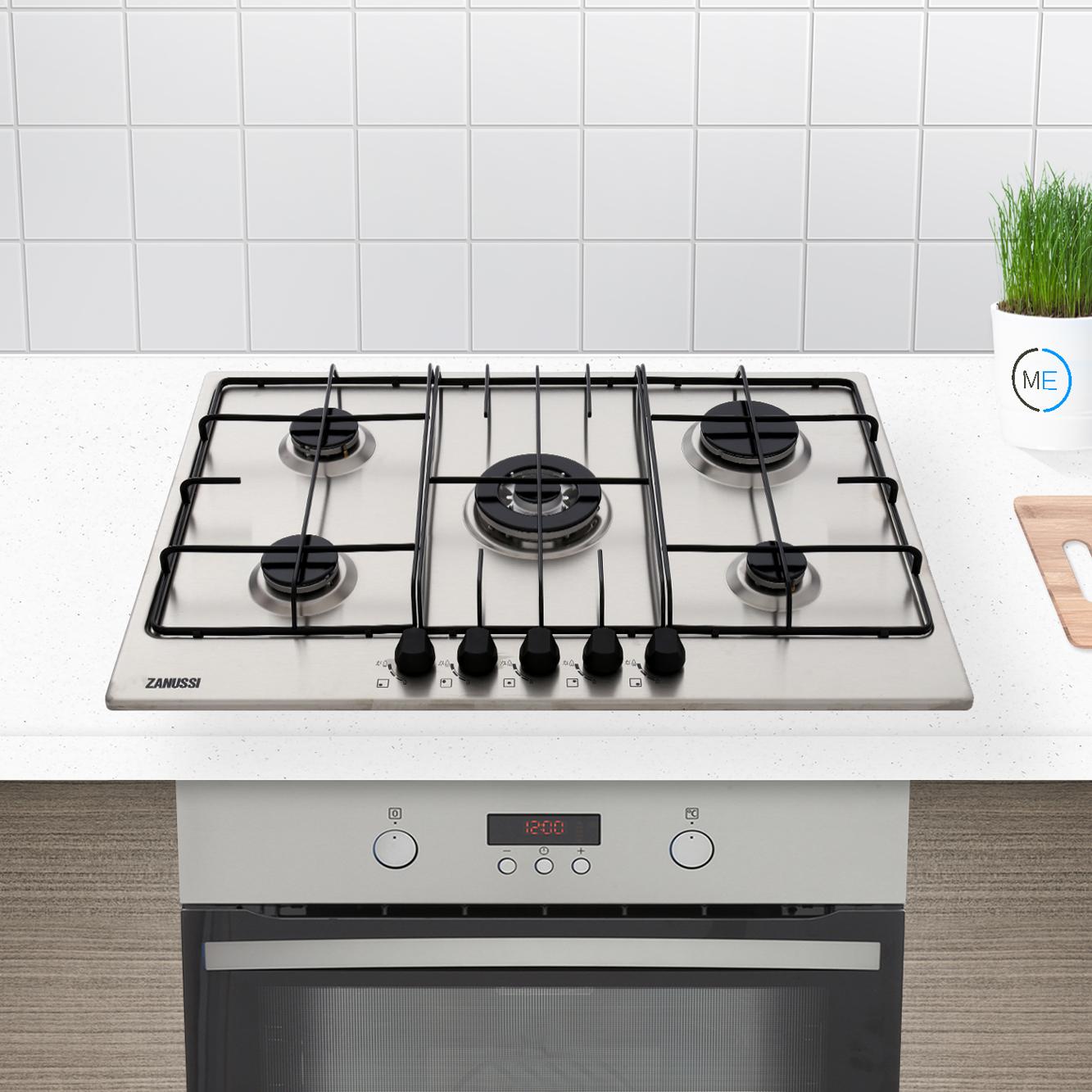 zanussi stainless steel gas hob