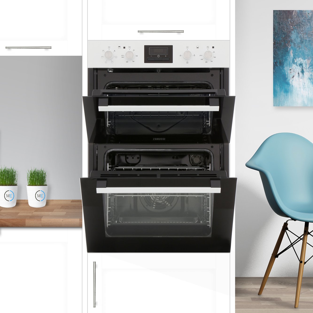 Buy Zanussi ZOD35661WK Double Built In Electric Oven White Marks