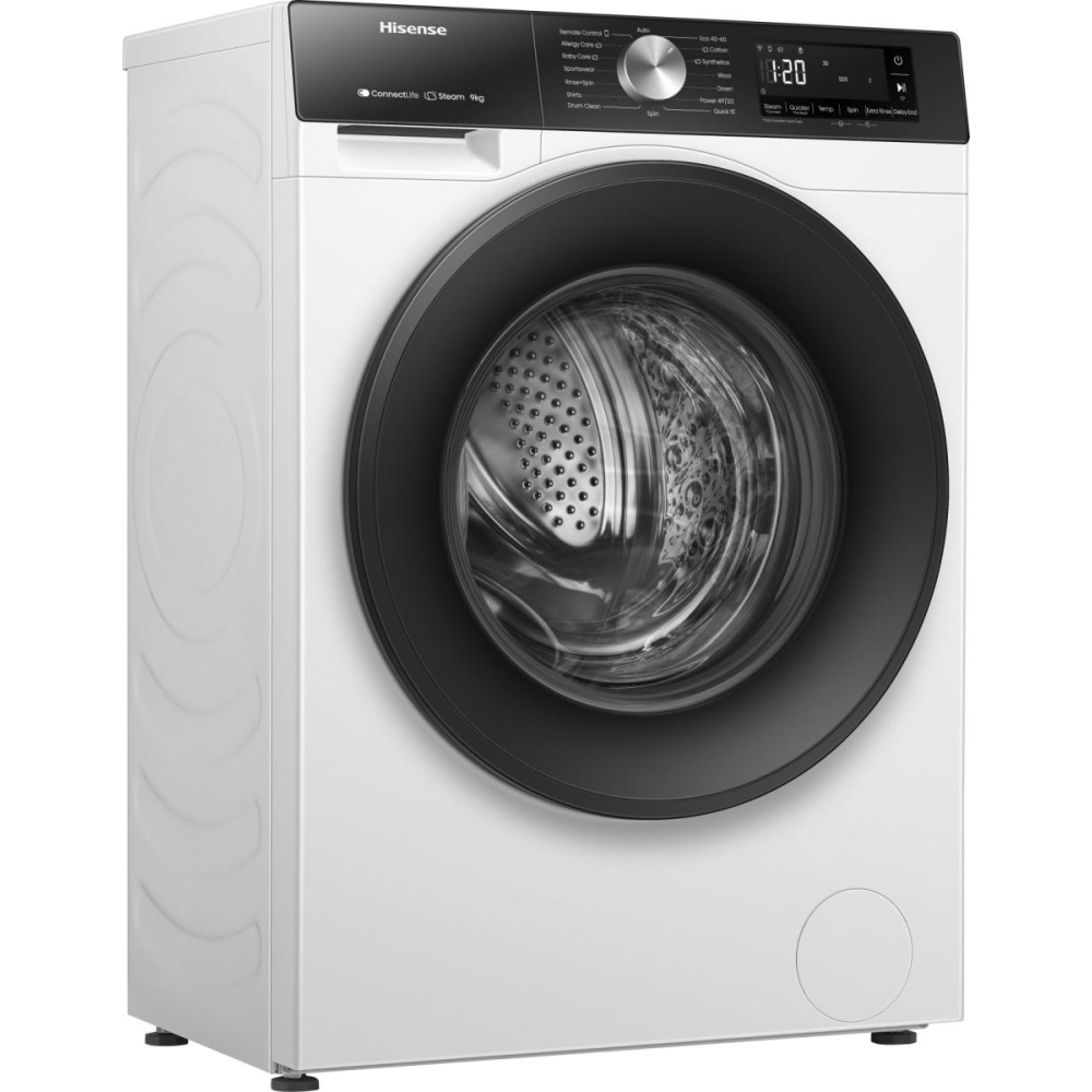 Hisense WF3S9043BW3 Washing Machine, 9kg, 1400 Spin, White, A Rated