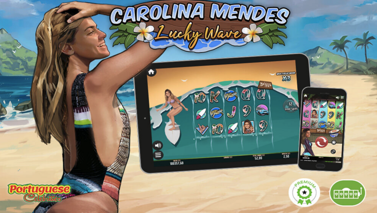 Carolina Mendes Lucky Wave 5-Reel Slot Game Screenshot