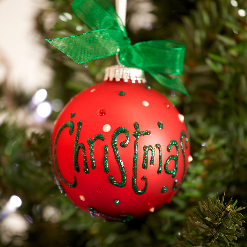 Personalised Christmas Bauble - Red