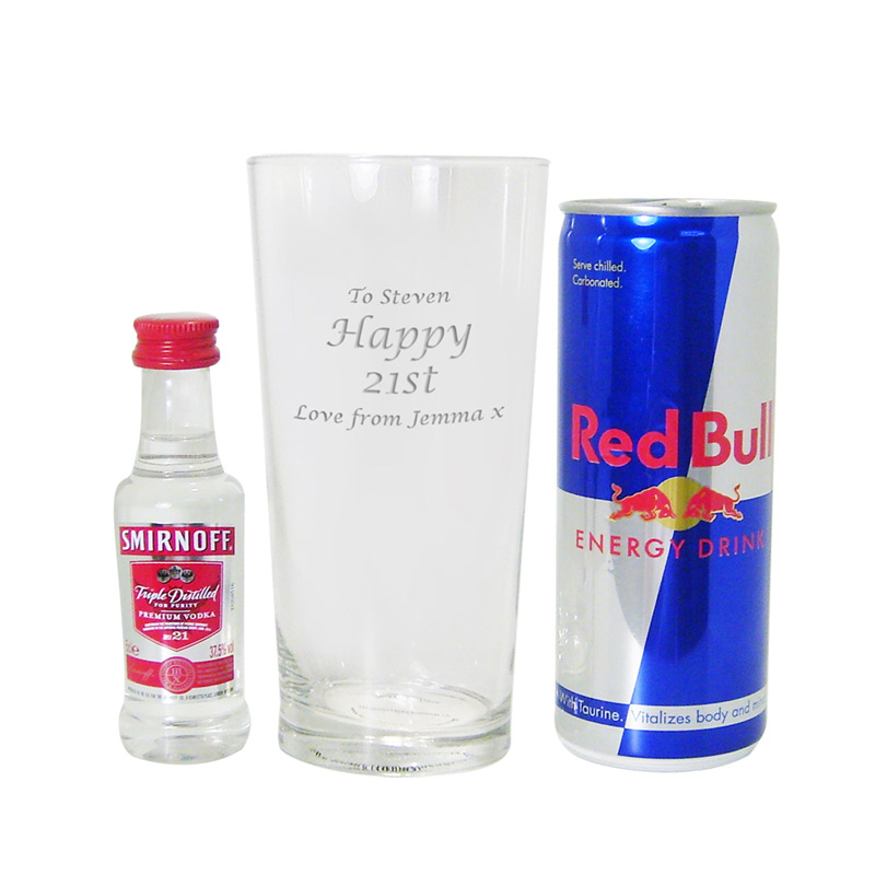 Personalised Vodka & Red Bull Gift Set