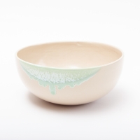 Schaal middelgroot in levendige kleurnuances - poederroze met dip