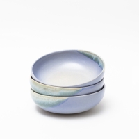 Soepkom in levendige kleurnuances - staalblauw met dip