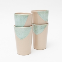 Beker in kleurnuances - poederroze met dip