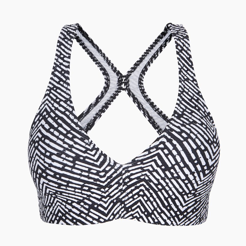 Alicia Padded Sports Bra Black And White