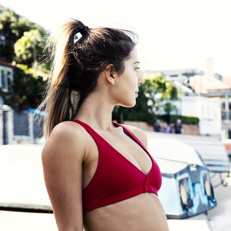 Emi Cross-back Sports Bra Top Extreme Red Front