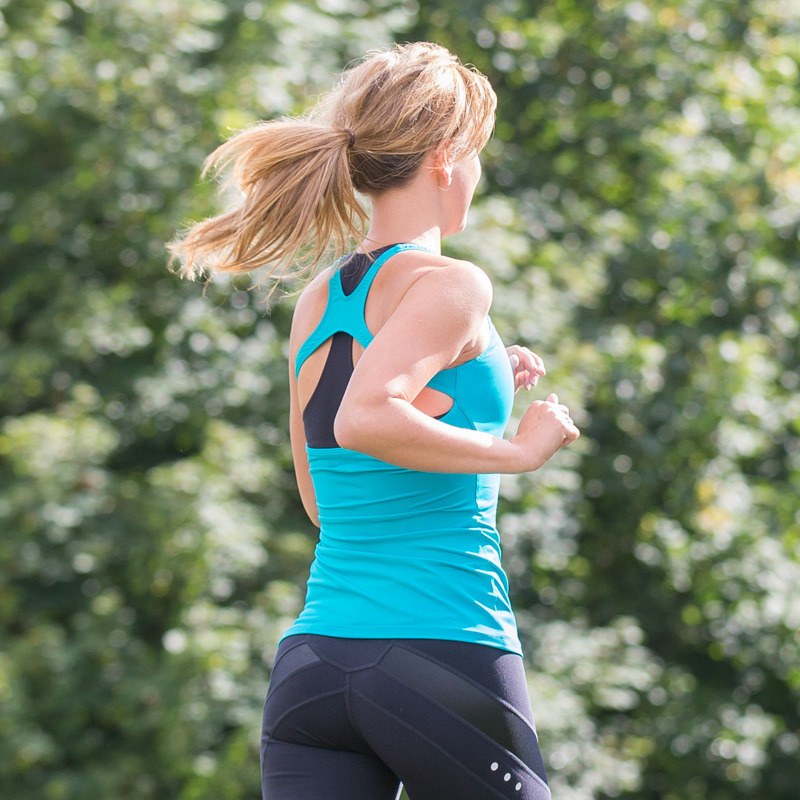 Ella Aqua Green Open-back Vest