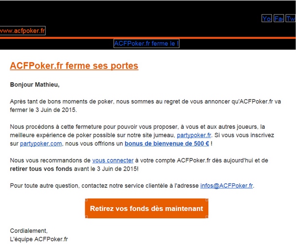 acfpoker wptpoker fermeture