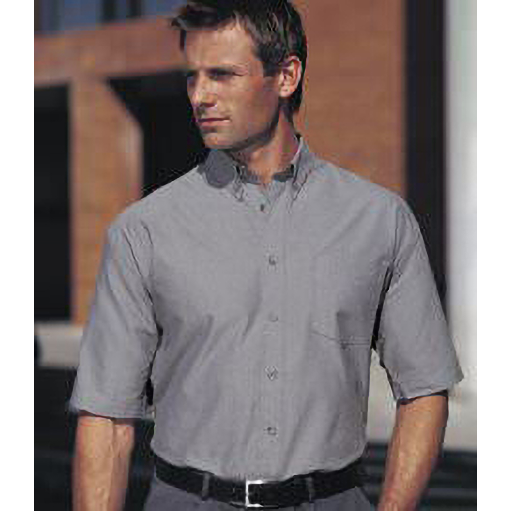 Russell Collection Mens Short Sleeve Poly-Cotton Poplin Shirt 7 Sizes BC1029