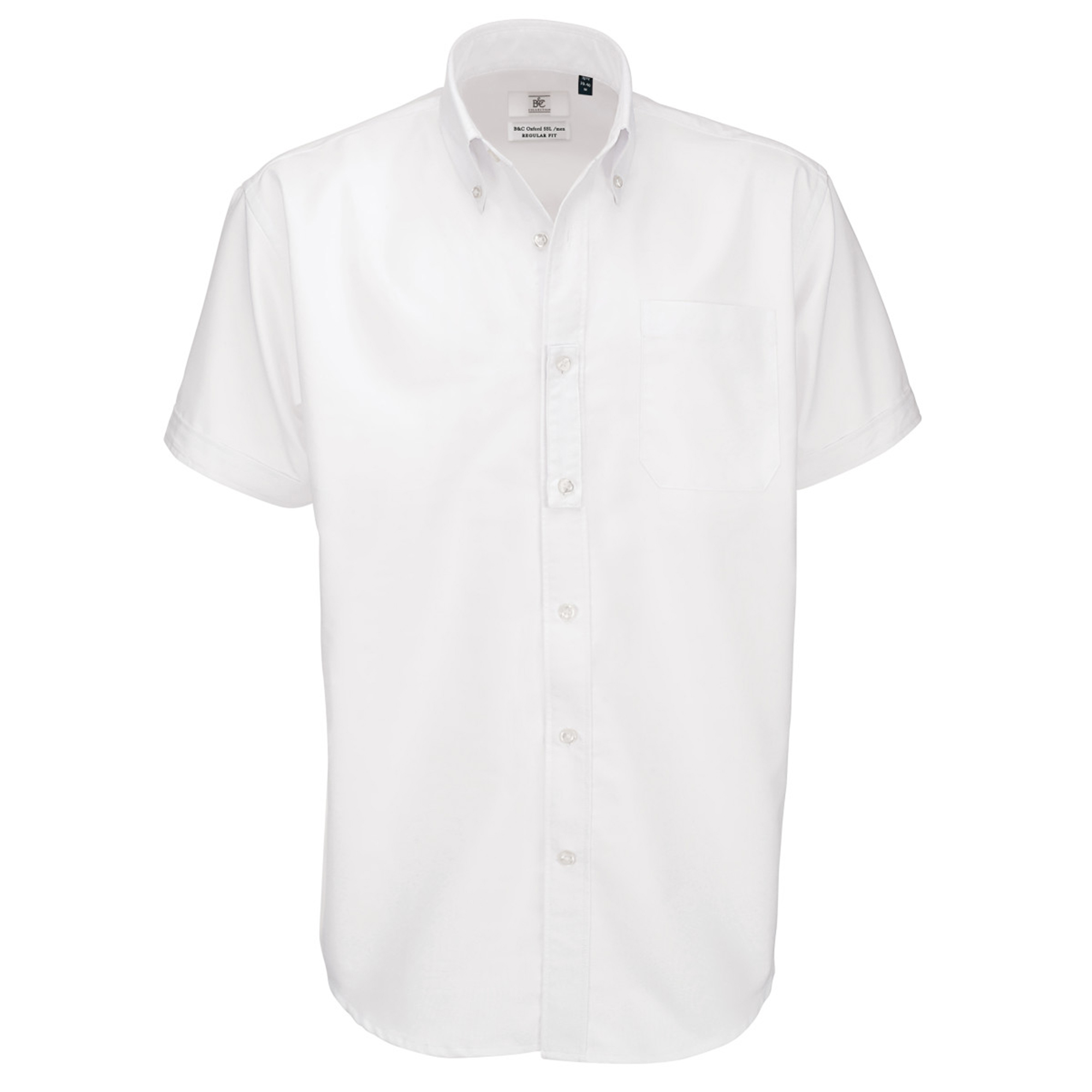 B&C Mens Oxford Short Sleeve Shirt / Mens Shirts (XL) (White)